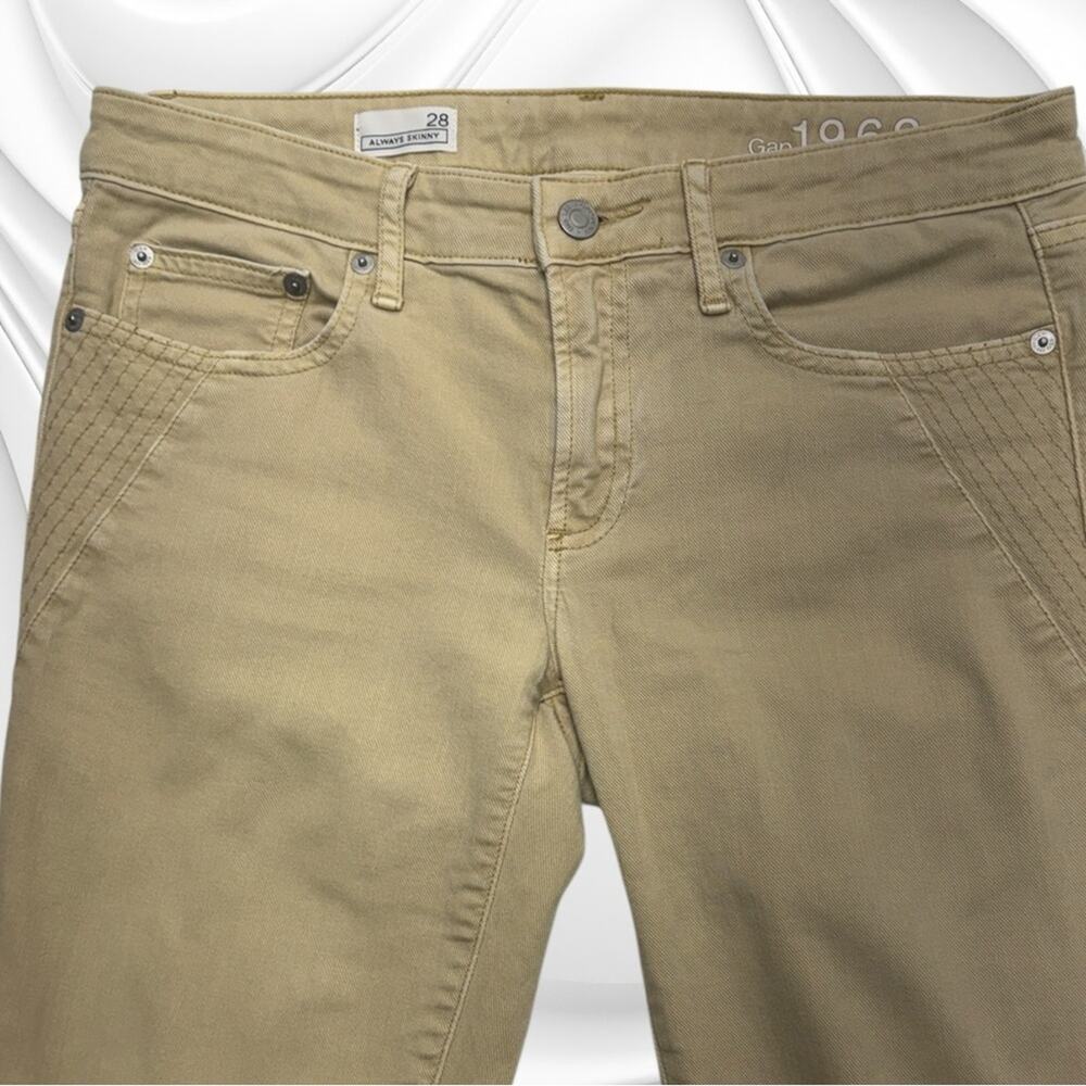 GAP Women’s 28 Khaki ALWAYS SKINNY Ankle Zipper Jeans